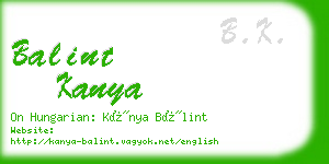 balint kanya business card